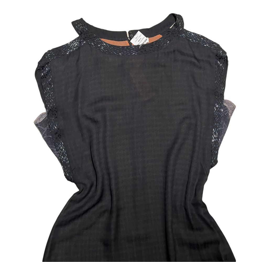 NWT Nina Ricci Black Silk Georgette Beaded Cold Shoulder Maxi Gown Dress FR 44 U - Picture 3 of 16